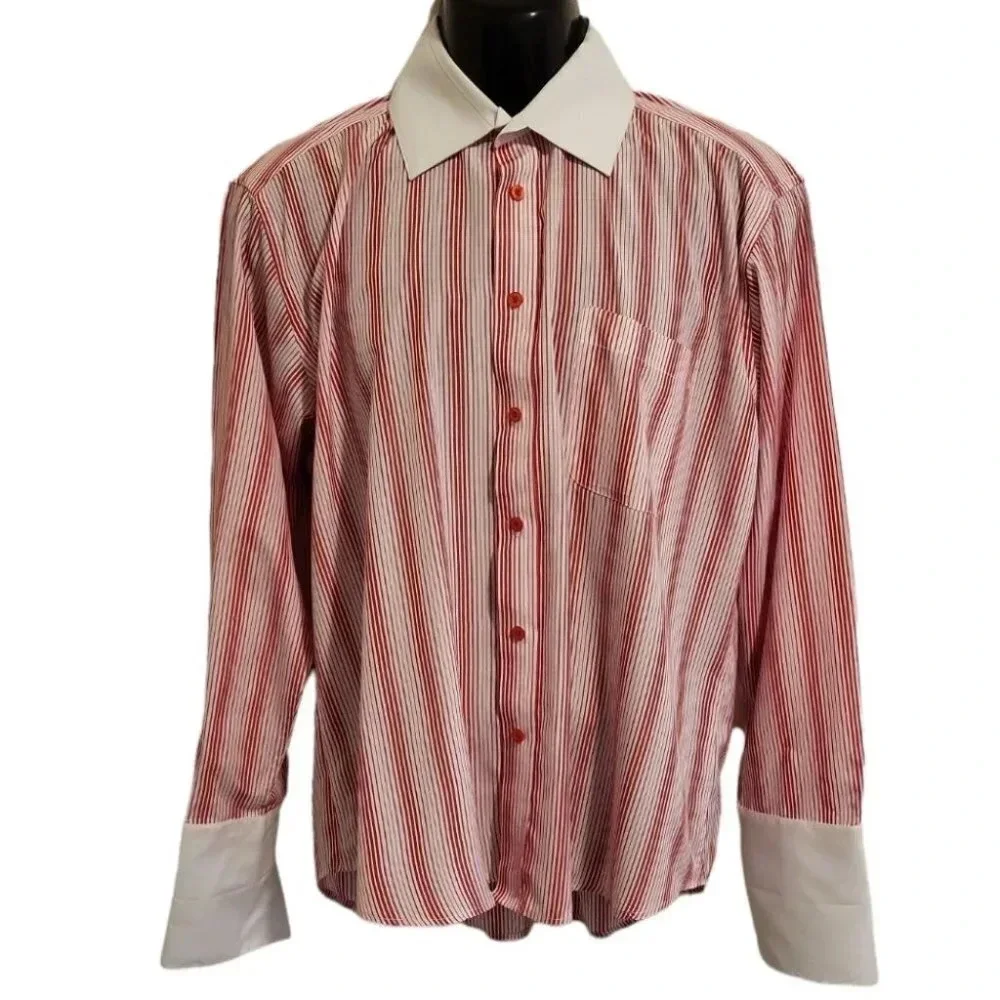 Bruno Conte Men's Button-Up Collar Long Sleeve Shirt (size 16 1/2)